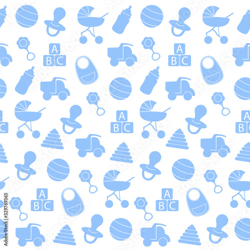 Baby toys seamless pattern. 