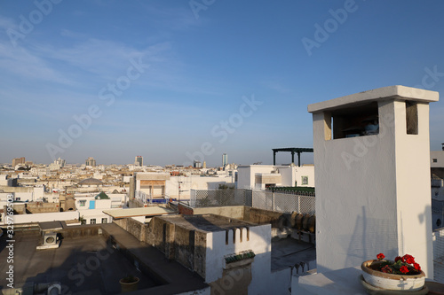 View on the roofs of Tunis at sunset, Tunisia photo