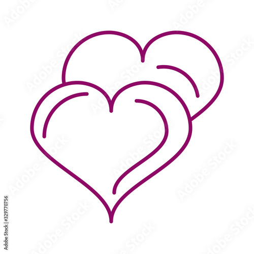 cute hearts, line style icon