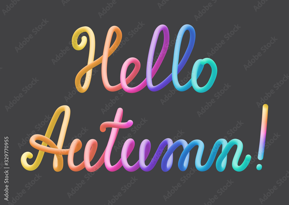 Colorful inscription 'Hello Autumn'