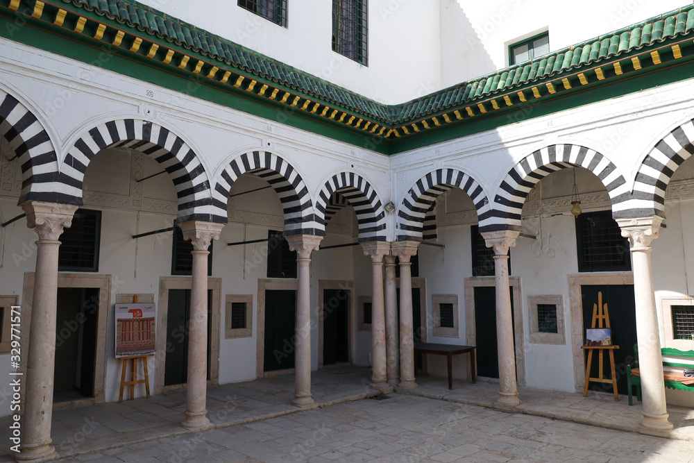 Interior of a court in the medina of Tunis, Tunisia