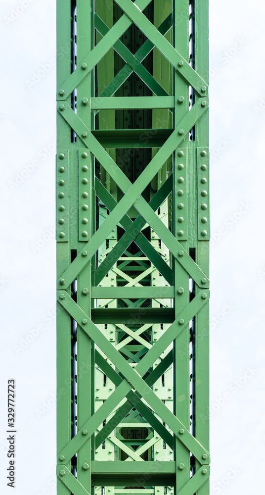 Pillars of the Liberty Bridge in Budapest.