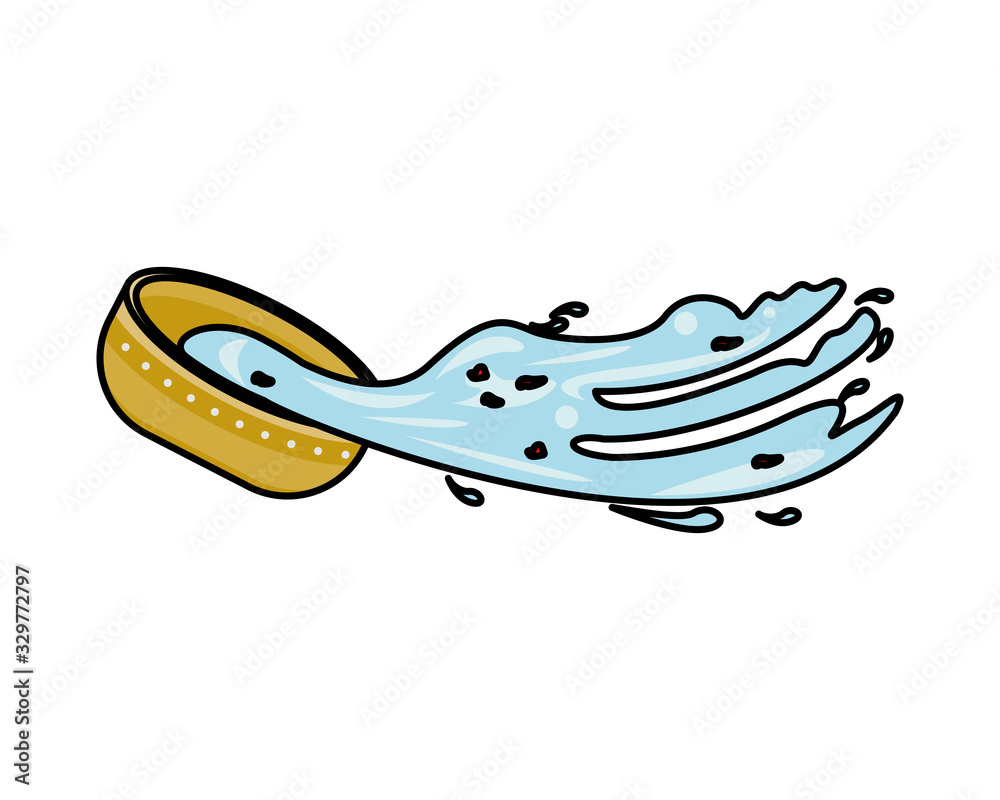 bowl with water isolated icon bowl with water isolated icon