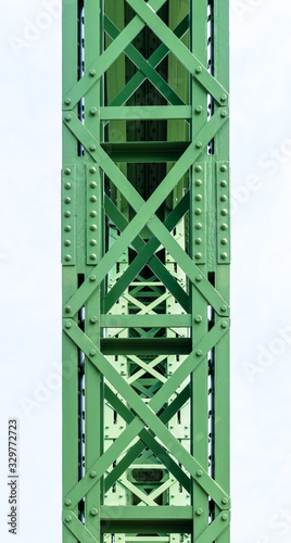 Pillars of the Liberty Bridge in Budapest.