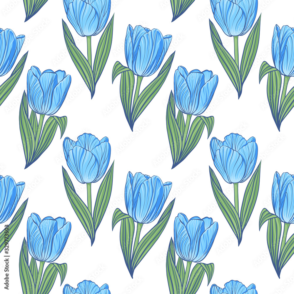 Seamless pattern with tulips Seamless pattern with tulips