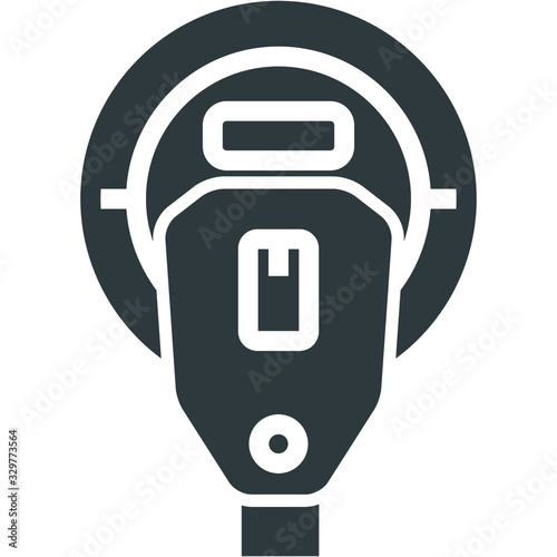 parking meter black icon on white background