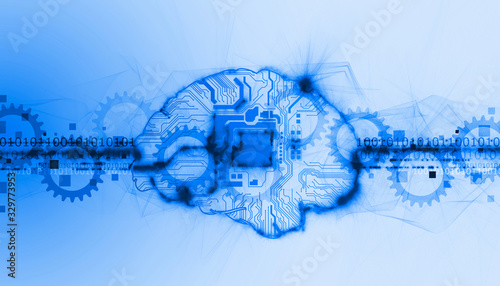cervello, intelligenza artificiale, sinapsi, memoria, digitale,	 photo