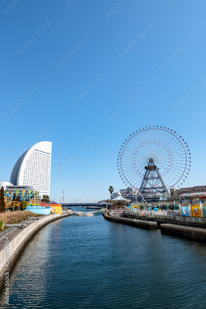 Naklejka premium 神奈川県横浜市 みなとみらい周辺の風景