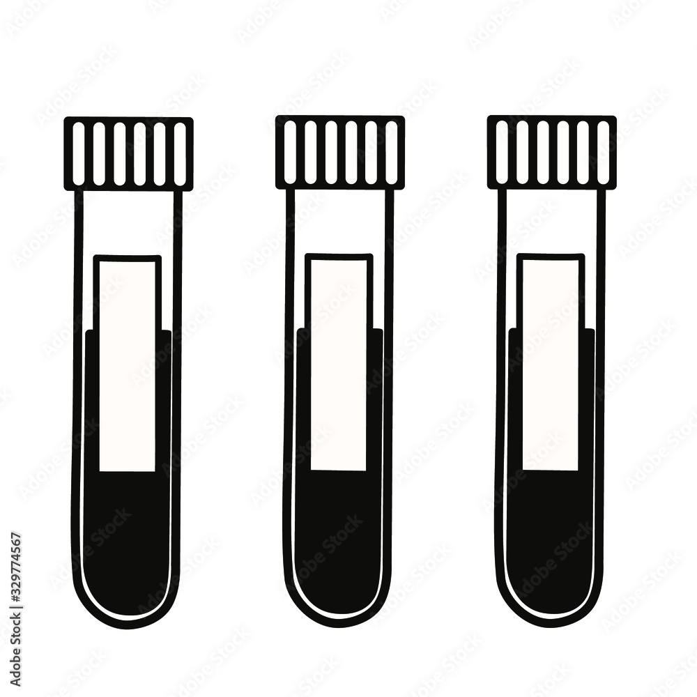 Vector illustration of test tubes on a white background. Infection with coronary virus COVID-19 Vector illustration of test tubes on a white background. Infection with coronary virus COVID-19
