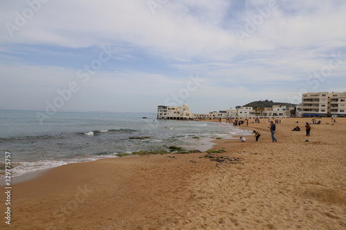 View on the superb beach of La Marsa in Tunisia