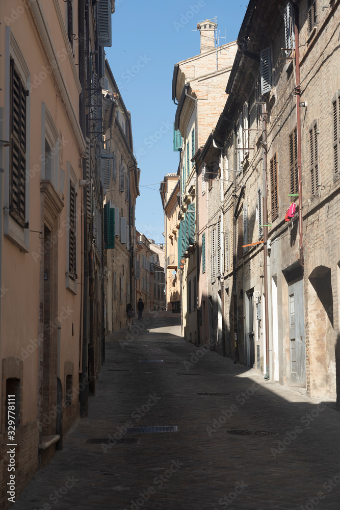 Street of Macerata, Marches, Italy