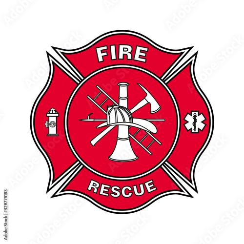 Fire Department Emblem St Florian Maltese Cross
