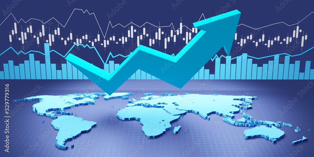 Financial success chart - 3D illustration Financial success chart - 3D illustration
