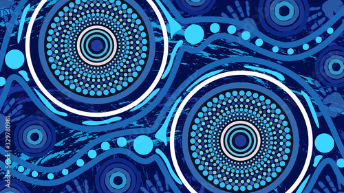 Aboriginal dot art vector background