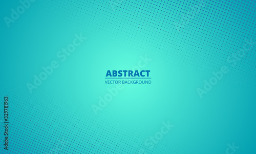 Abstract halftone gradient green teal mint blue background. Cartoon style turquoise green blurred water backdrop. Vector illustration for your banner, graphic design, poster, summer or aqua card.