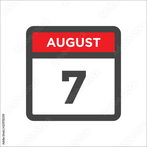 August 7 calendar icon with day of month