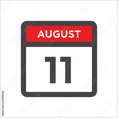 August 11 calendar icon with day of month