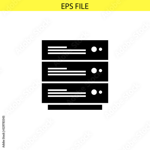Rackmount server icon. EPS vector file