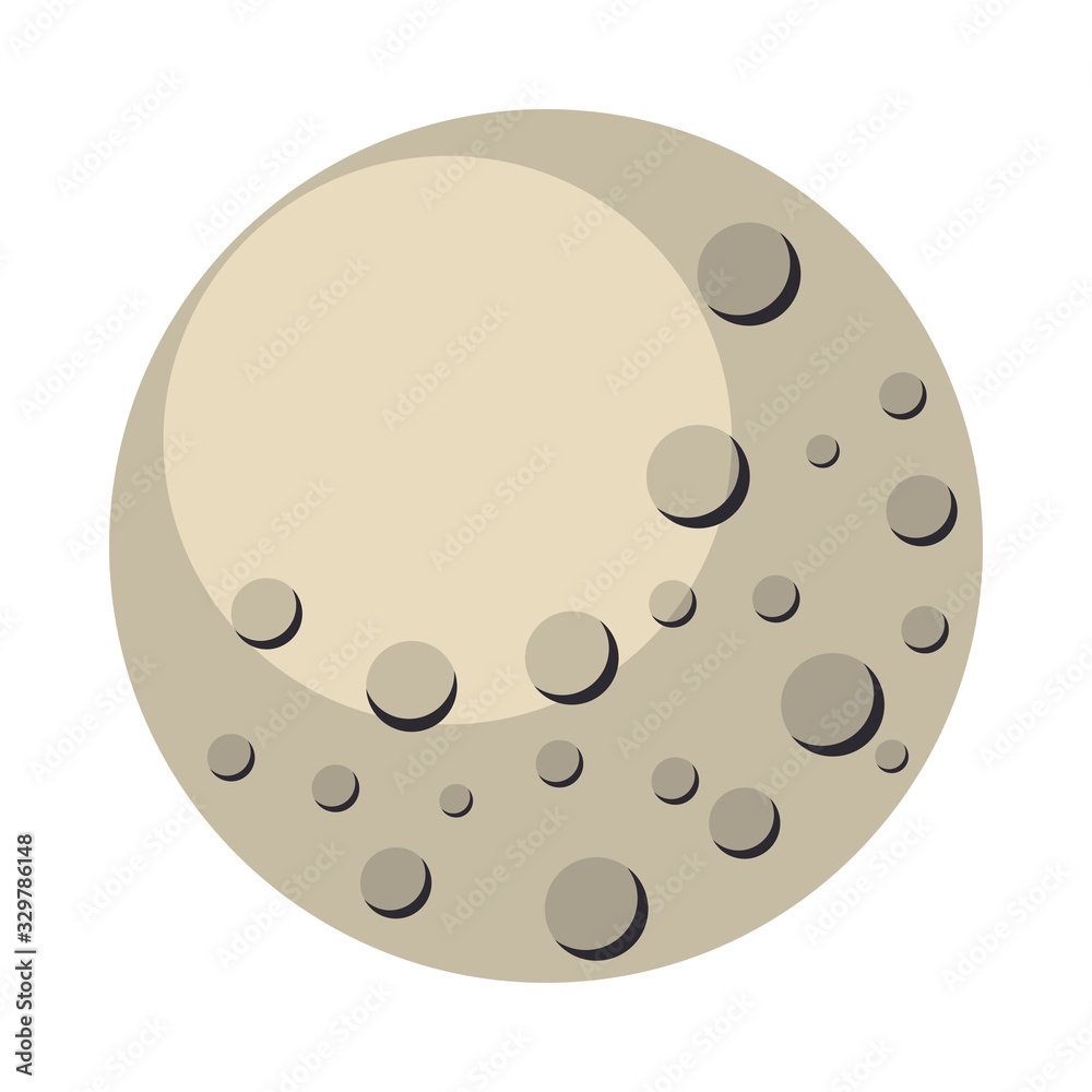 Fototapeta premium moon satellite space isolated icon