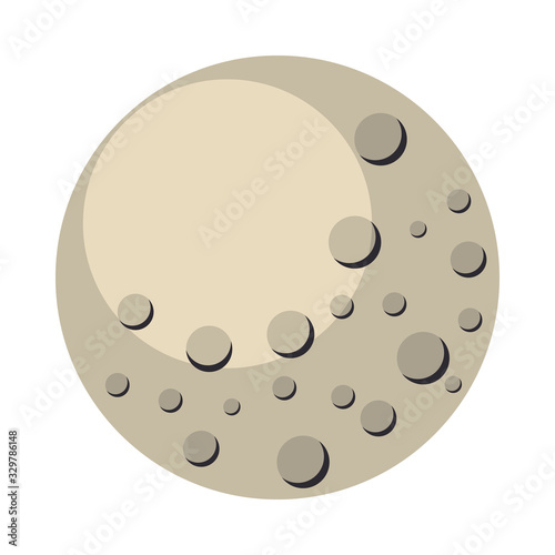 moon satellite space isolated icon