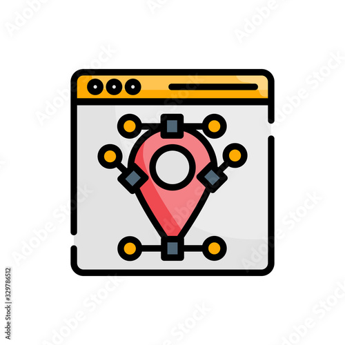 Nodes icon Vector illustration Outline Filled Design and Development style icon 