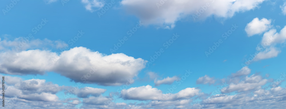 blue sky with clouds panoramic photo