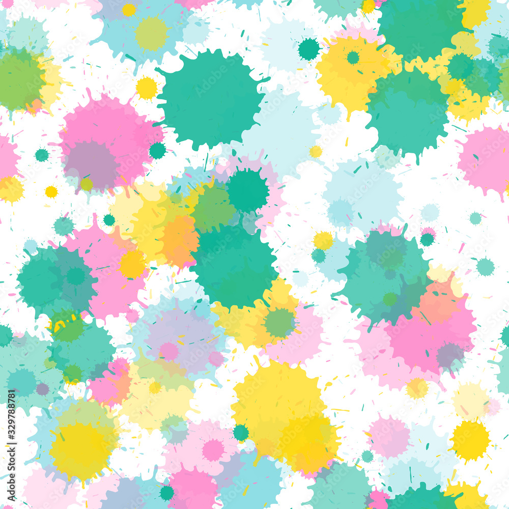 Paint transparent stains vector seamless grunge background.