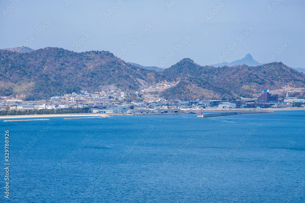 Landscape of the seto inland sea , Yoshimi fishing port (tsuda,sanuki city),Kagawa,Shikoku,Japan