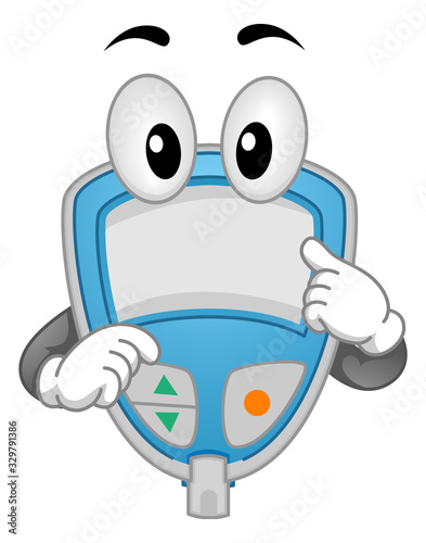 Mascot Blood Sugar Tester Illustration