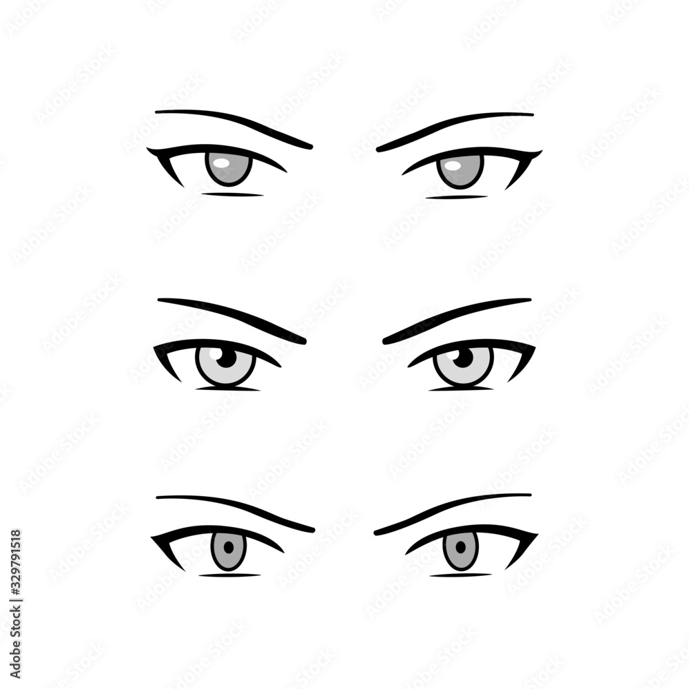 Fototapeta premium set of eyes vector anime style