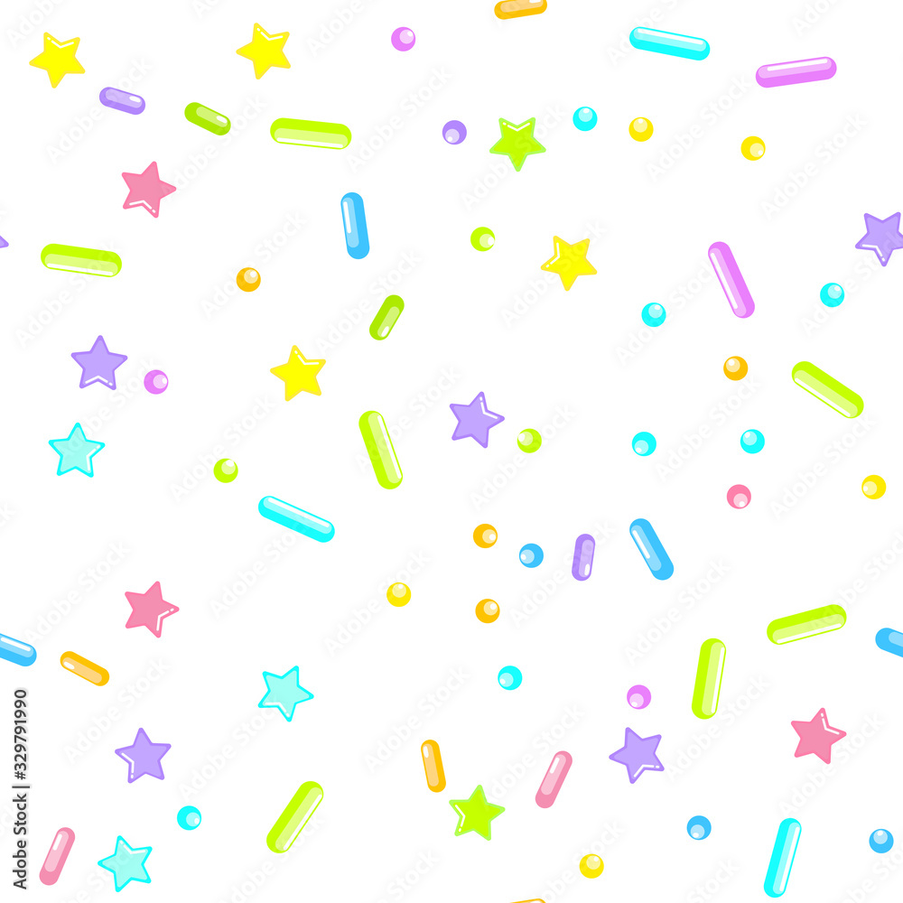 Sprinkle Cupcake Donut Topping. Seamless Pattern Sprinkle Cupcake Donut Topping. Seamless Pattern