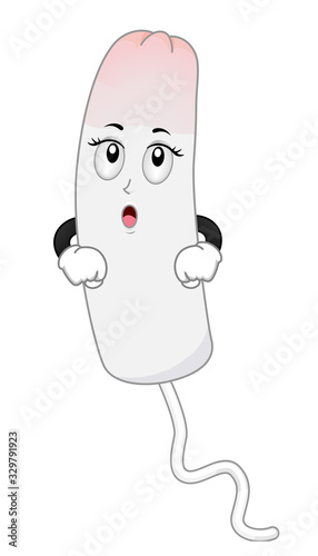 Mascot Tampon Light Pink Menstruation Illustration