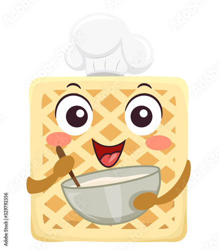 Mascot Waffle Bake Illustra...