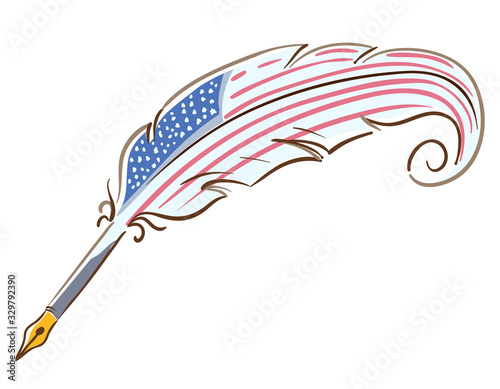 Quill American Flag Illustration