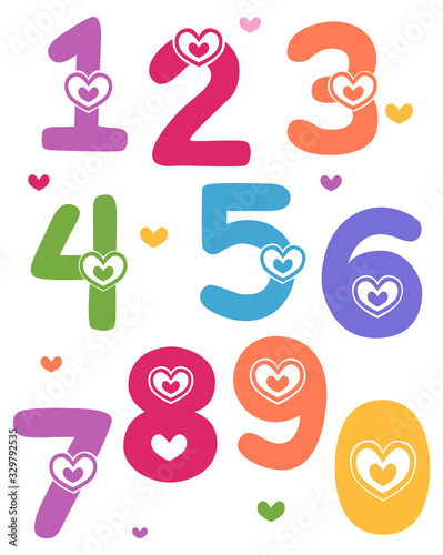 Numbers Hearts Valentines I...
