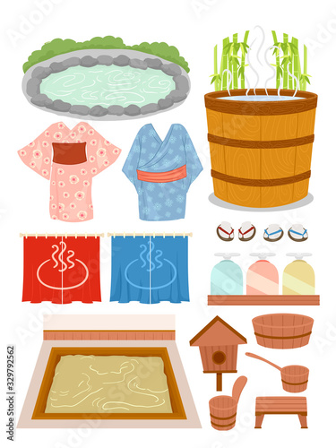 Onsen Elements Illustration