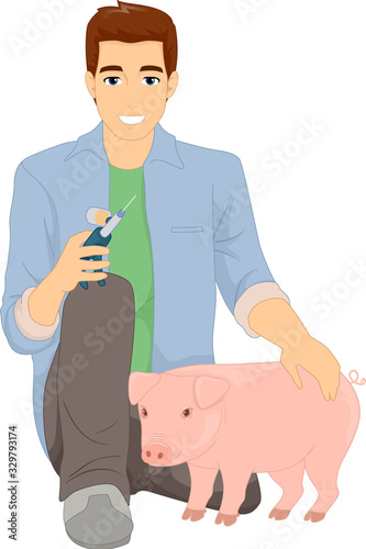 Man Animal Husbandry Pig Va...