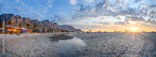 Panorama of Camps Bay, near Cape Town in South Africa