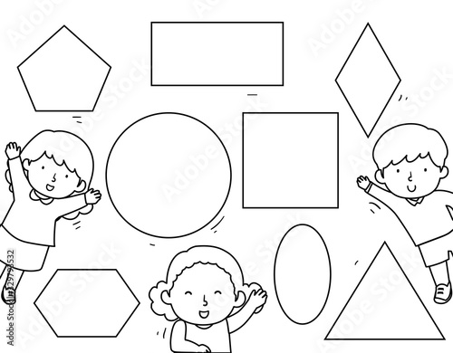 Kids Basic Shapes Coloring Illustration