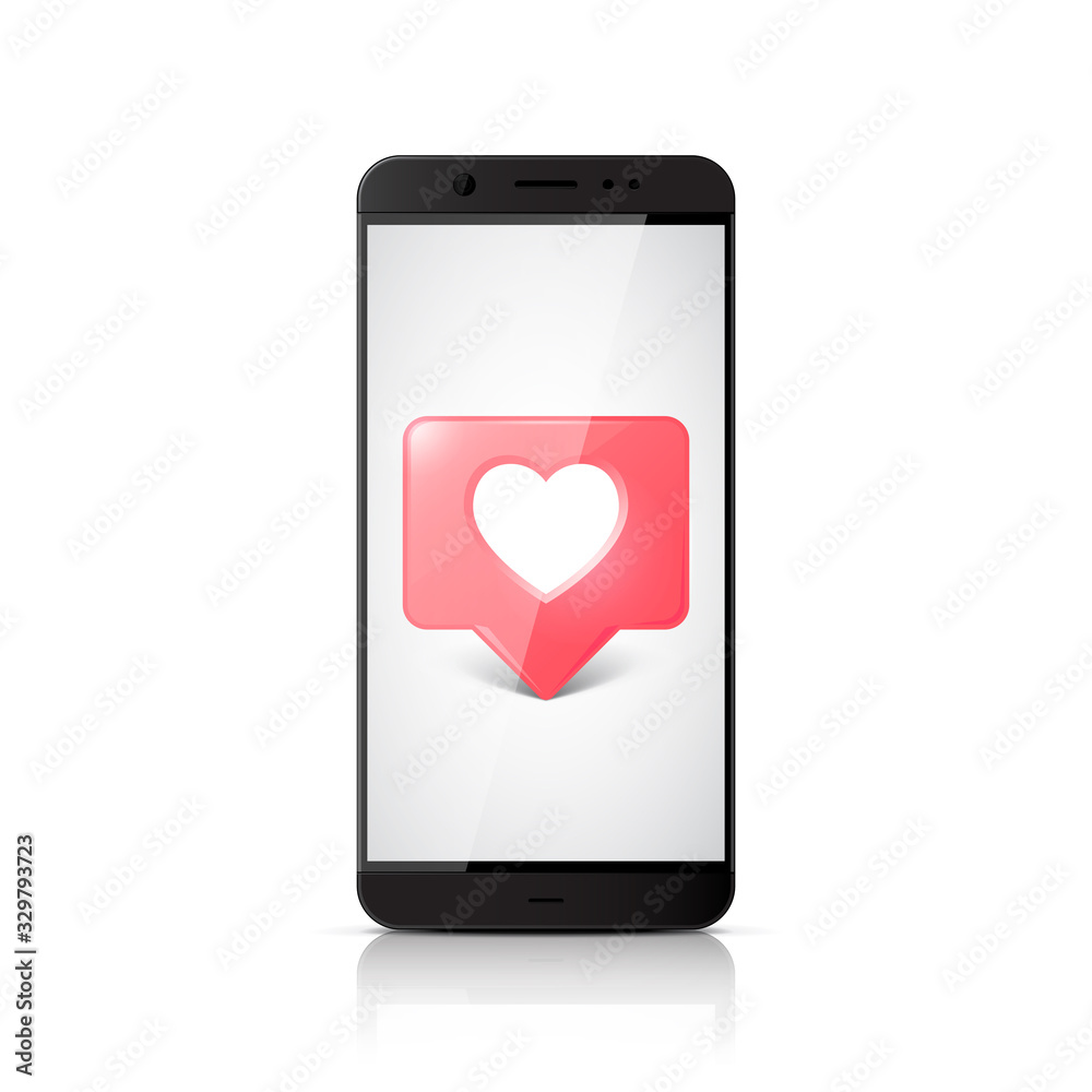Social media like icon notifications on the phone screen. Social media like icon notifications on the phone screen.