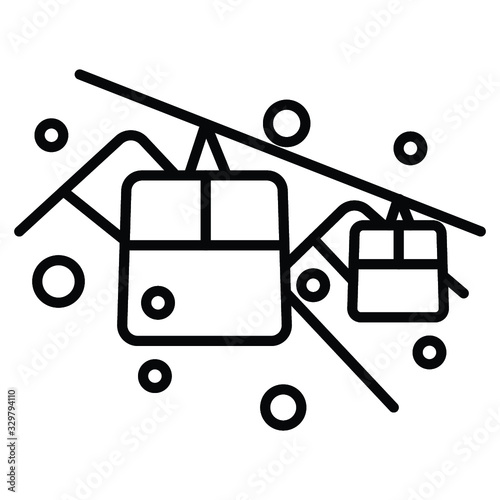 Aerial Tramway Flat Vector Icon