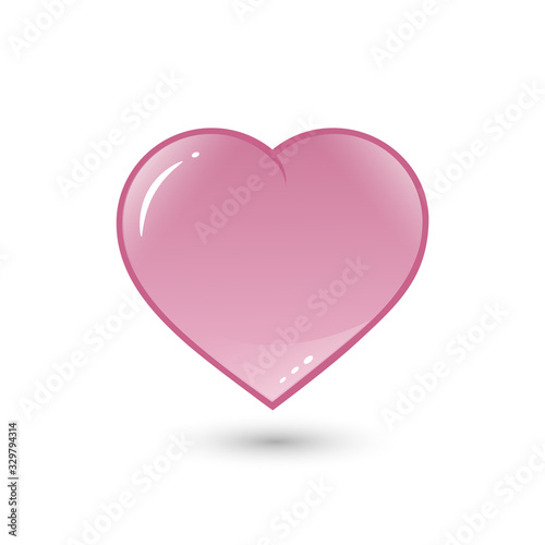 Heart symbol vector. Perfect style love symbol for graphic and web design. Simple symbol on a white background with shadow. копия