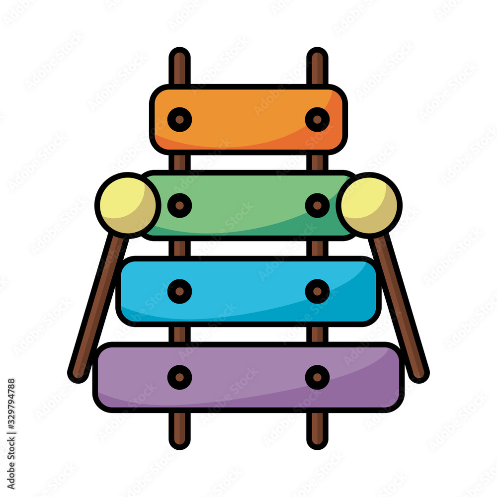 xilophone child toy flat style icon xilophone child toy flat style icon