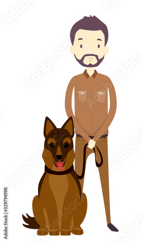 Man Dog Sniffing Wildlife C...