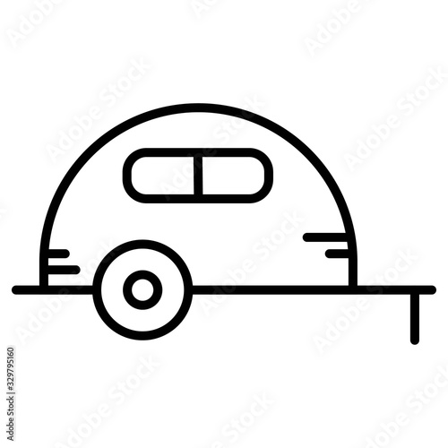 Travel trailer silhouette icon vector
