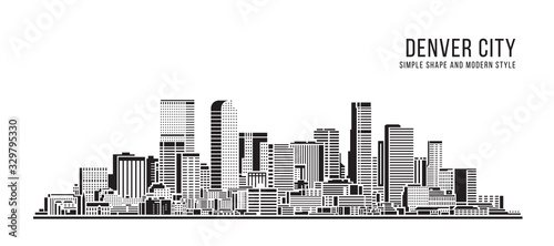 Cityscape Building Abstract Simple shape and modern style art Vector design - Denver city