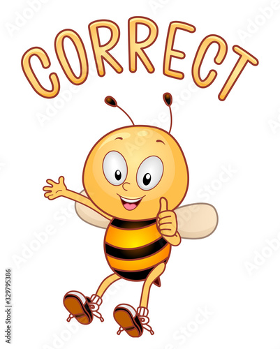 Mascot Bee Correct Illustra...