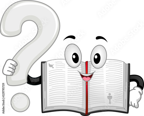 Mascot Bible Question Mark Illustration