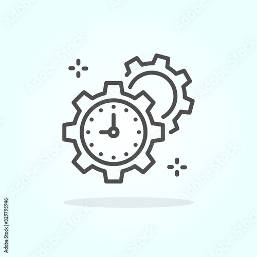 Time Management vector Icon Colored File Style Illustration 