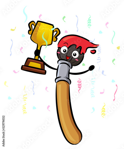 Mascot Paint Brush Trophy W...
